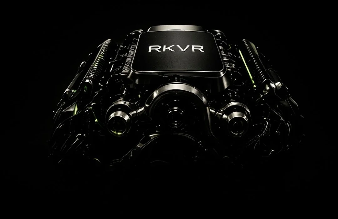 The RKVR engine — a high-performance V8 engine with the RKVR badge